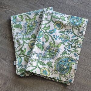 Pier 1 Set of 2 Paisley 52x84" Curtain Panels with Blue and Green Accents.